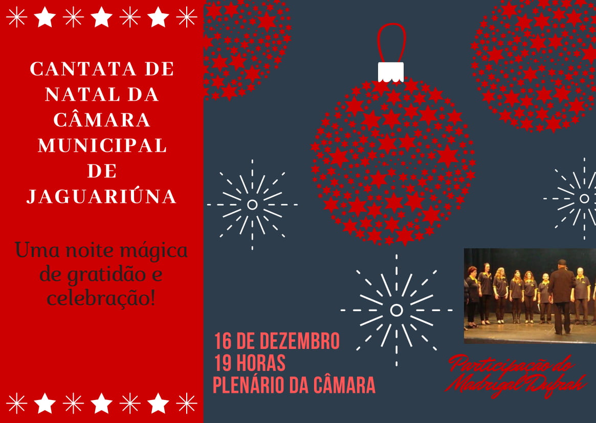 Cantata de Natal da Câmara Municipal será apresentada no próximo dia 16